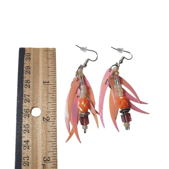 Handmade By Donovan Beaded Dangle Boho Artisan Upcycled Twice Loved - Picture 3 of 6